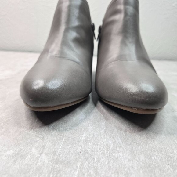 Naturalizer Ankle Booties Sz 10 Gray Preppy Career Block Heel Comfort Shoe Boots - Picture 3 of 12